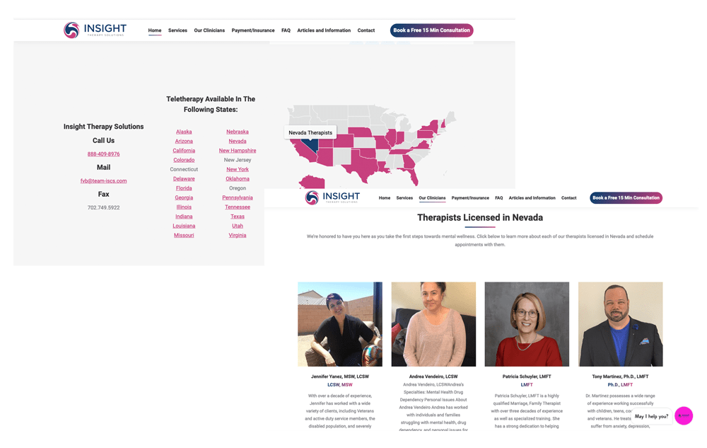 Map Integration on Insight Therapy Solutions Website